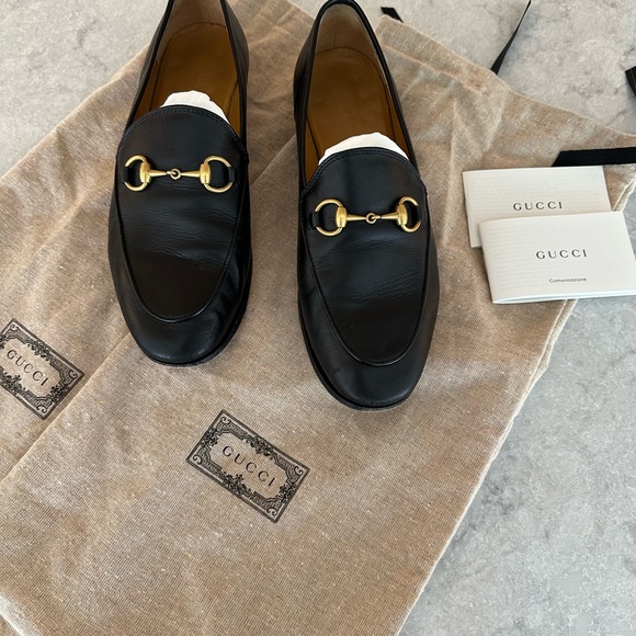 Gucci Women’s Jordaan Black Leather Loafers - Picture 9 of 13